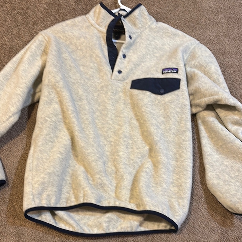 Patagonia Cream Pullover with Black Accents